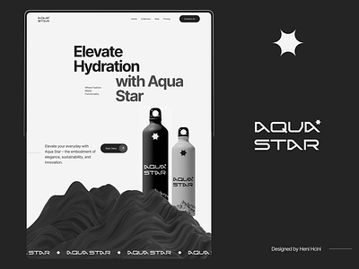 Aqua Star - Landing page for a water bottle homepage landing page product page ui ux website design