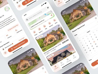 Nexa - Real Estate Mobile App apartment app booking building calendar design for sale home rent house house sale light mode mobile property real estate realestate rent rent house ui ui design uiux