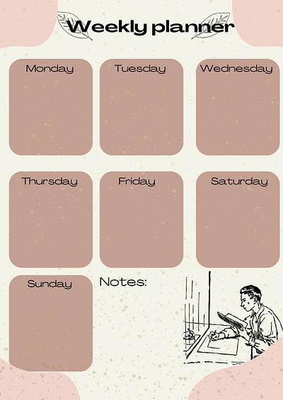 Weekly planner design illustration