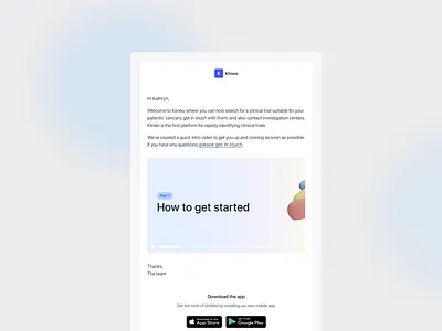 Klineo - Mail after onboarding mail mail template onboarding tutorials