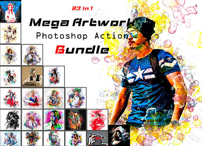 Mega Artwork Photoshop Action Bundle filter