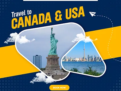 Travel CANADA & USA design flyer graphic design social media post