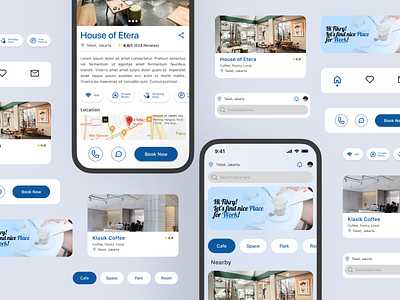 Cafe booking and review - mobile app design app booking booking app booking interface cafe cafe review checkout design ecommerce graphic design illustration inspiration interface ios mobileapp review travel travel app ui ux