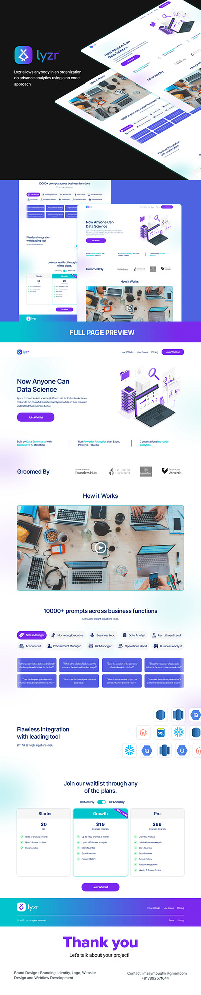 Landing Page Design - No code Analytics design graphic design illustration landing page logo typography ui ux website