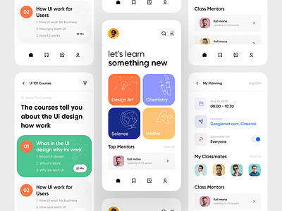 E-learning Mobile App Concept android app design e learning e learning app education education app ios learning course learning platfrom mobile mobile app mobile app design online education online learning study