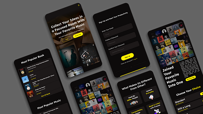 Bpou-ers Mobile Design Dark Theme dark landing page mobile mobile app theme ui uiux ux