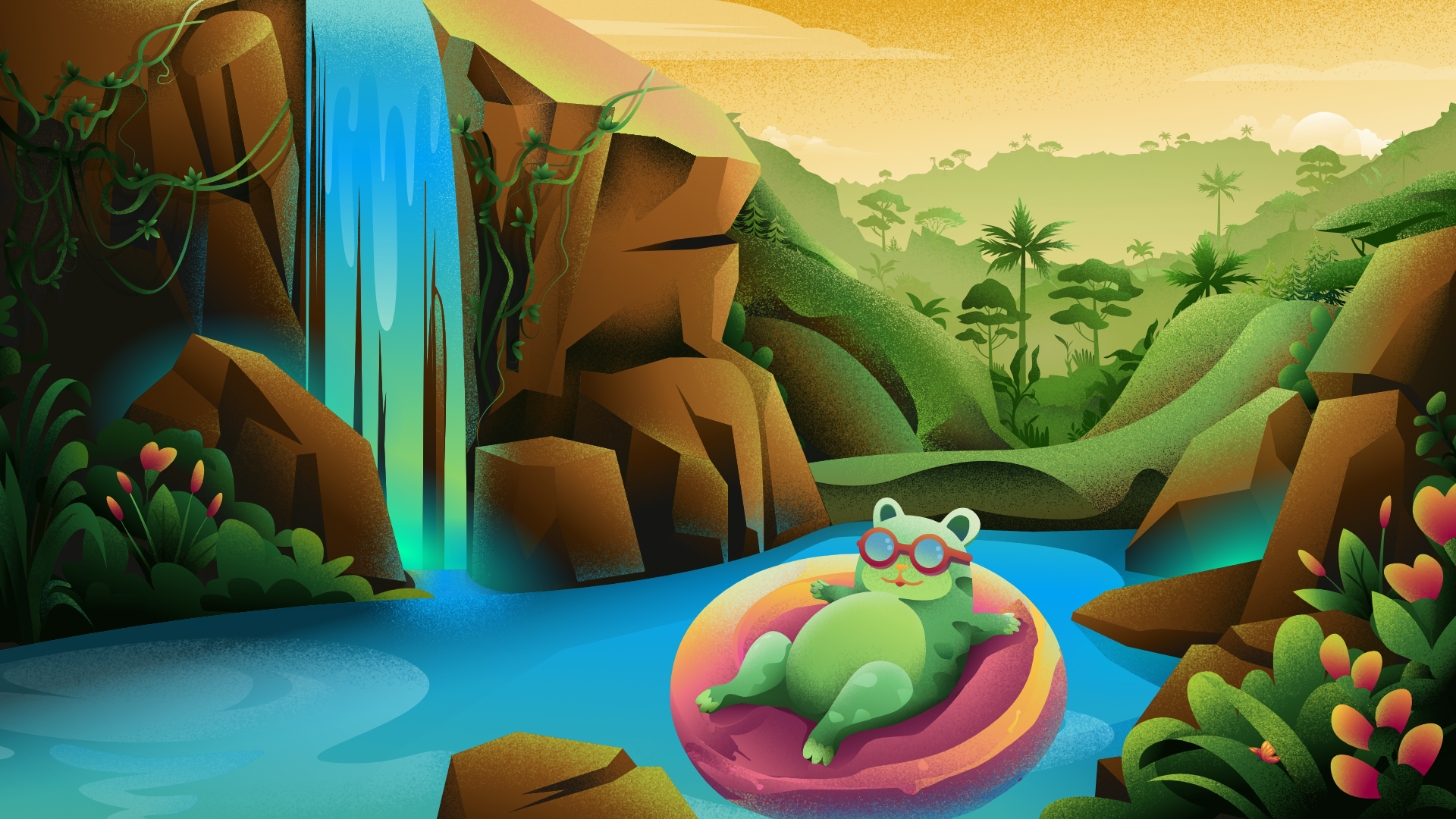 Example of Landscape Scene Poster Illustration