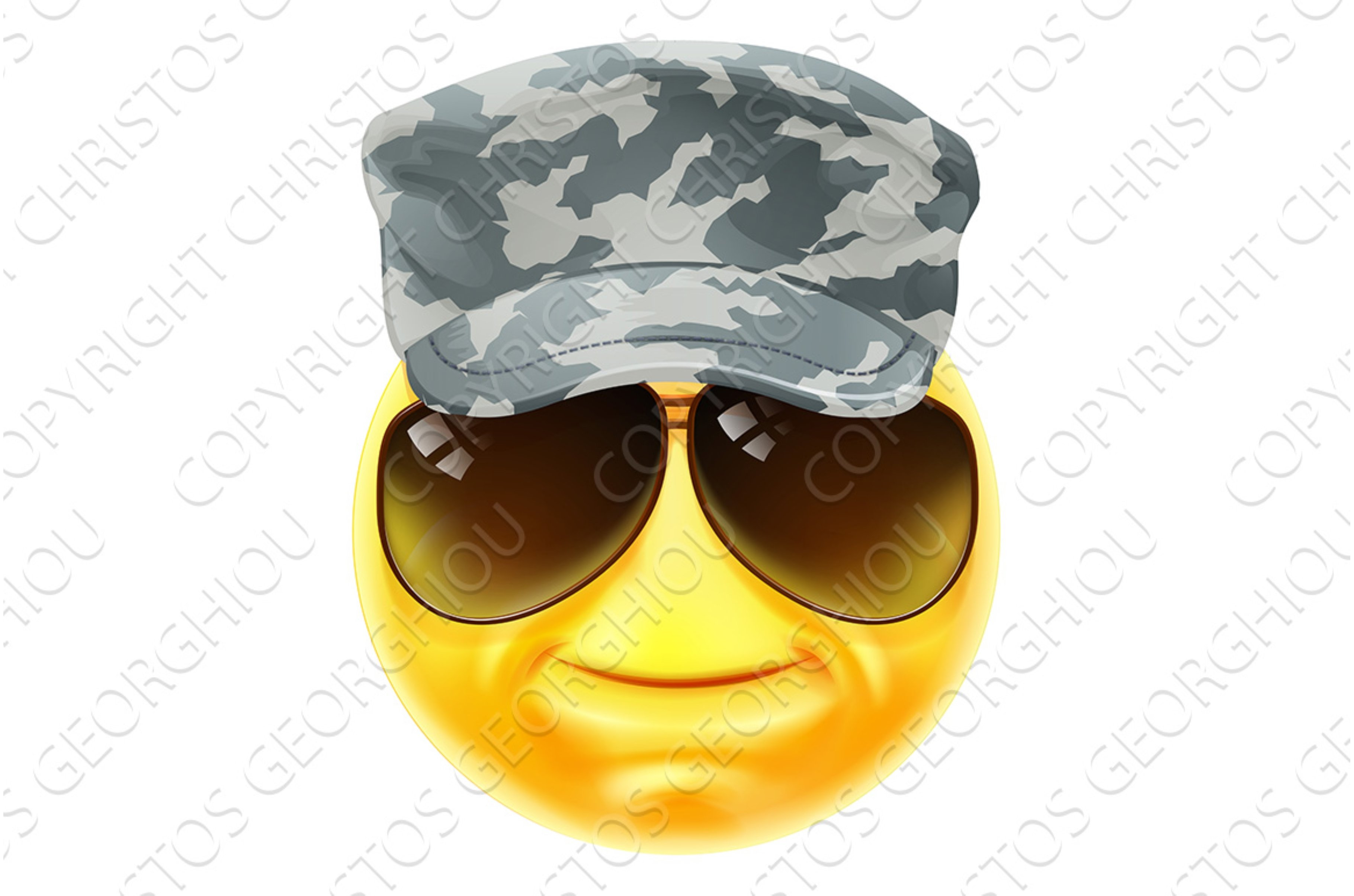 Army Soldier Emoticon Emoji Face by Christos on Dribbble