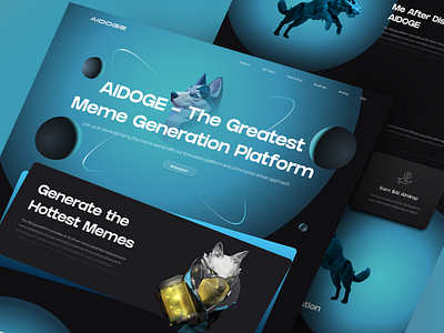 AIDOGE - Landing Page Design 3d branding design graphic design landing page logo ui ux website