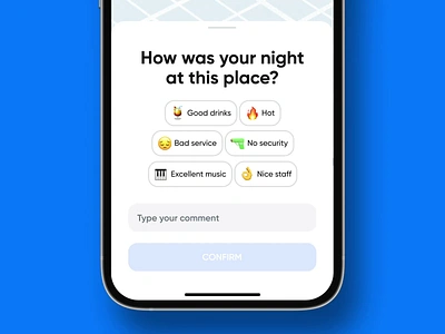 Mobile app design for a feedback section | Lazarev. 3d icons adaptation app application design emoji feedback fields gps interaction map mobile mobile app design places search pop up search tabs tag ui ux