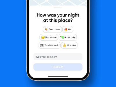 Mobile app design for a feedback section | Lazarev. 3d icons adaptation app application design emoji feedback fields gps interaction map mobile mobile app design places search pop up search tabs tag ui ux