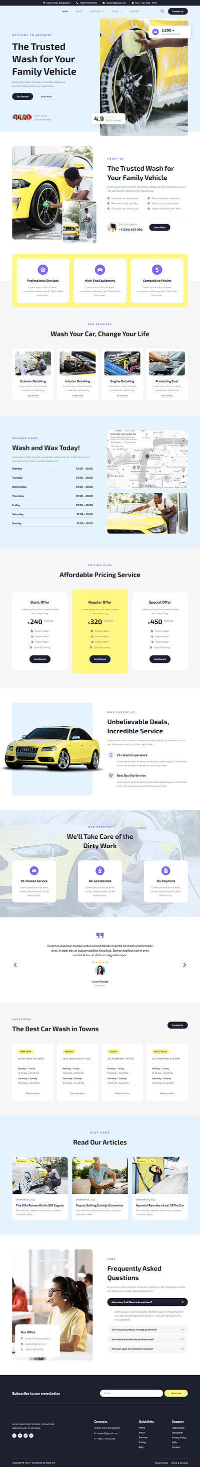 Car Wash and Detailing Service Website agency landing agency website business website car website design elementor landing elementor pro elementor website landing page page design ui washing website web design web designer web expert website design wordpress wordpress elementor wordpress landing wordpress website