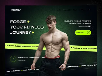 GYMSHARK Lifting Club - Web Concept dark color design fitness gym landingpage ui user experience user interface ux web design