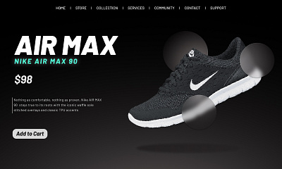 Landing conversion page I NIKE AIR MAX 90 app branding graphic design interactivedesign typography ui ux webdesign