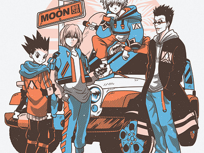 To the Moon anime design drawing fujiwara08 gon hunter x hunter hxh hxh tshirt illustration killua kurapica minimalism photoshop to the moon tshirt design vexel