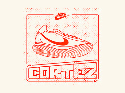 Vintage Nike Cortez ai illustrator cortez design illustration nike sneaker sneakers texture vector design vintage