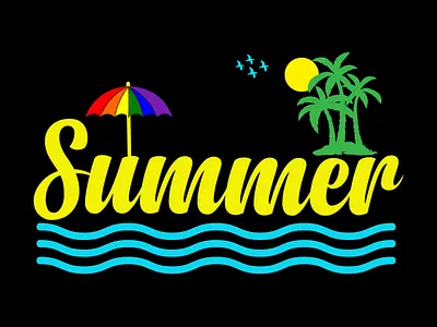 Summer Paradise T-shirt Design design graphic design graphics t shirt design illustration summertime t shirt t shirt design typography typography t shirt design