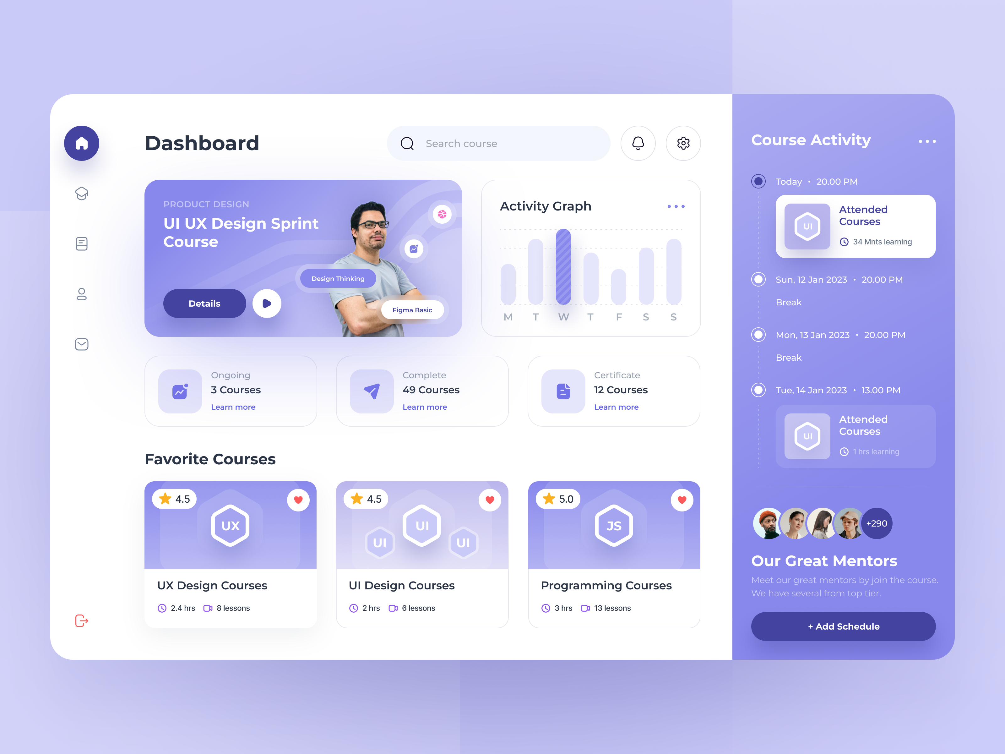 Online Course Dashboard activity app design clean course dashboard design designer dribbble figma learn online course platfrom popular salung shot study ui ui design ui ux upnormal