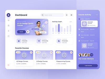 Online Course Dashboard activity app design clean course dashboard design designer dribbble figma learn online course platfrom popular salung shot study ui ui design ui ux upnormal