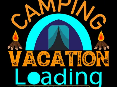 Camping Vacation Loading T-shirt Design design exploration graphic design graphics t shirt design illustration t shirt t shirt design typography typography t shirt design