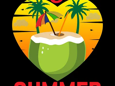 I Love Summer T-shirt Design design graphic design graphics t shirt design illustration ocean t shirt t shirt design typography typography t shirt design