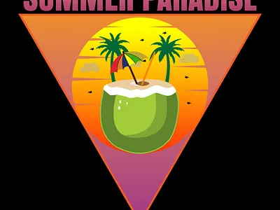 Summer Paradise T-shirt Design design graphic design graphics t shirt design illustration nature t shirt t shirt design typography typography t shirt design