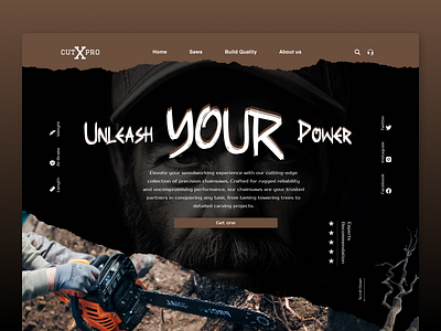 Chain Saw Product Landing Page UI branding chainsaw design graphic design illustration image app logo ui ux vector website