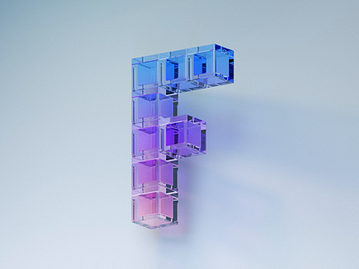 Letter F 3d animation blender blender3d block branding concept cube design f geometric glass letter logo motion graphics render shape visual