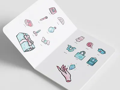 Stickers for Magic Bottle shop blue branding cute graphic design illustration line pink vector