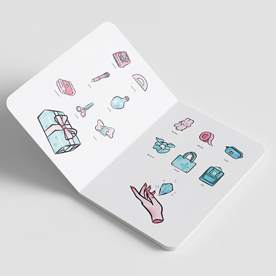 Stickers for Magic Bottle shop blue branding cute graphic design illustration line pink vector