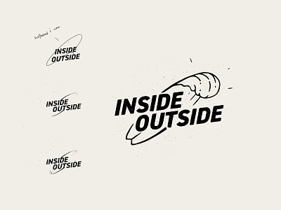 Inside Outside 90s beach branding graphic design identity design logo retro surf surf club surfboard wave