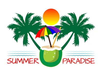 Summer Paradise T-shirt Design design graphic design graphics t shirt design hand drawn illustration t shirt t shirt design typography typography t shirt design