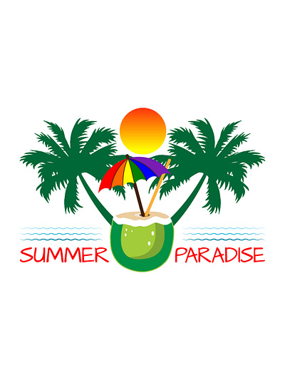 Summer Paradise T-shirt Design design graphic design graphics t shirt design hand drawn illustration t shirt t shirt design typography typography t shirt design