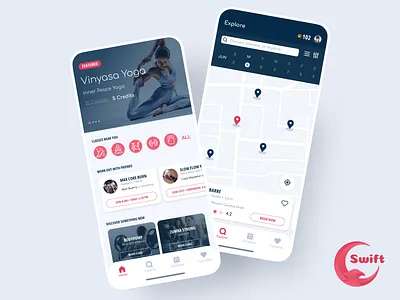 Swift Fitness App branding concept fitness logo subscription ui