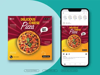 Poster Design For Food Company. banner banner for digital marketing branding design food food company food poster graphic design illustration logo modern banner pizza pizza branding poster poster design for food company poster for pizza social media banner social media poster social media poster design
