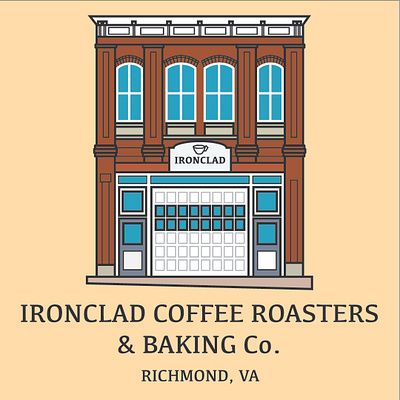Ironclad Coffee 'mini build' architecture historic building illustration