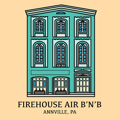 Converted Firehouse 'mini build' architecture historic building illustration
