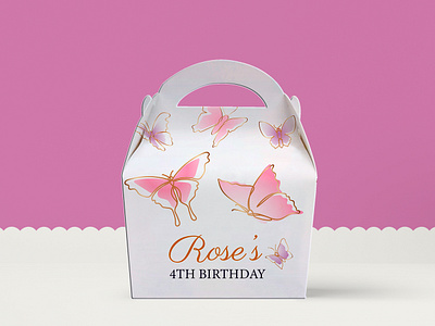 Butterfly Personalized Children’s Party Box Gift Bag birthday party box design box design branding butterfly party box children party box creative design gift bag graphic design party box party pack print design