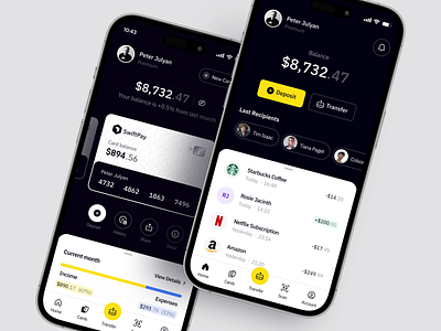 Swiftpay - Financial App app application bank card design fi finance financial mobile neo bank qr code scan ui ux