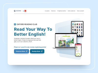 Read Your Way to Better English design devices edtech education figma graphic design header homepage learning marketing oxford reading school site ui uiux ux web web design website