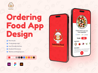 Ordering Food App Design adobe adobe xd animation app appdesign branding delicious recipe design figma food food app illustrator logo ordering food ui uiux ux uxdesign uxui
