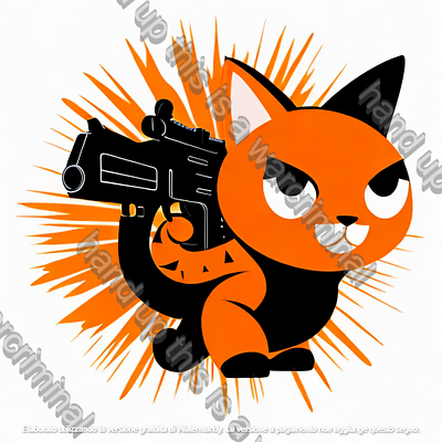 the Controversial Armed Orange Cat Emoji 3d animation branding cat design emoji graphic design logo motion graphics ui