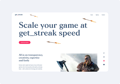 get_streak - elevating games through stream-powered promotion design gaming landing page stream ui ux web design website