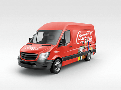 Mockup camioneta Coca-Cola