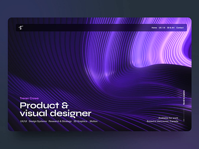 Portfolio Redesign 3d 3d graphics abstract animation branding clean dark design landing page minimal motion graphics portfolio purple ui ux web web design