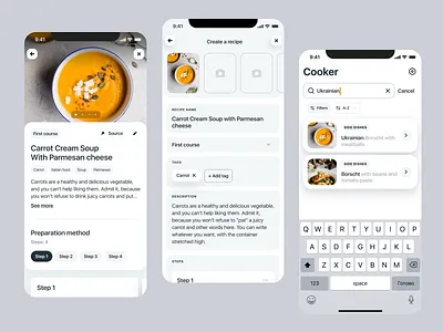 Recipe App add new app cook cooker create create new food input ios iphone keyboard pager photo recipe recipes ui