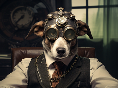 Steampunk Dog Portraits artful pet portraits