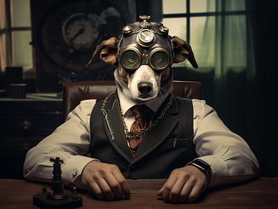 Steampunk Dog Portraits artful pet portraits