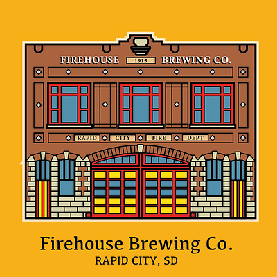 Firehouse Brewing ‘mini build’ architecture historic building illustration