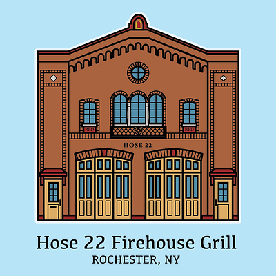 Hose 22 Firehouse Grill ‘mini build’ architecture historic building illustration